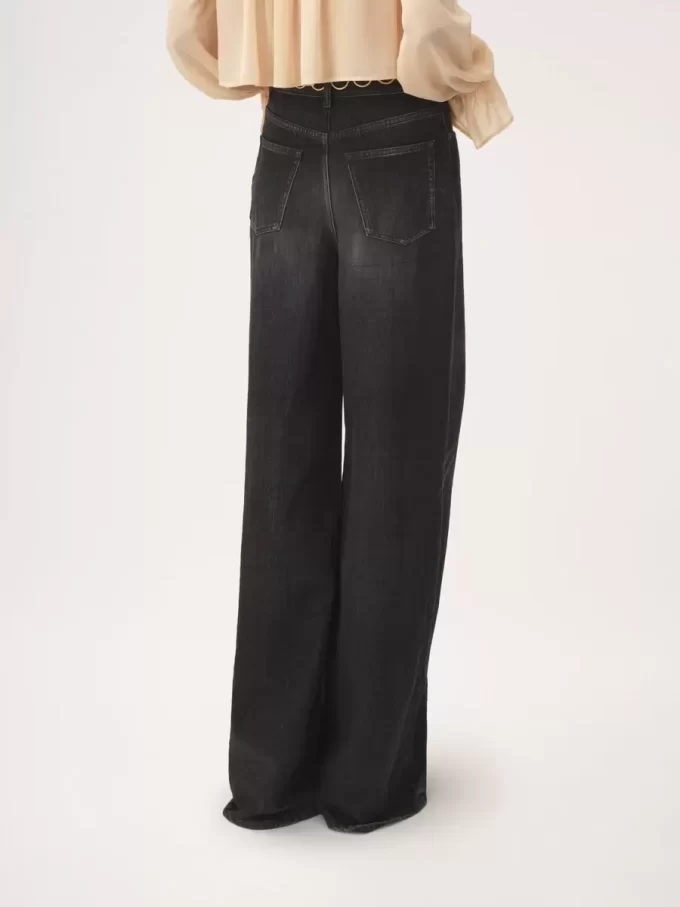 High-rise wide-leg jeans in denim