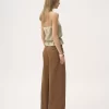 High-rise wide-leg pants in cotton canvas