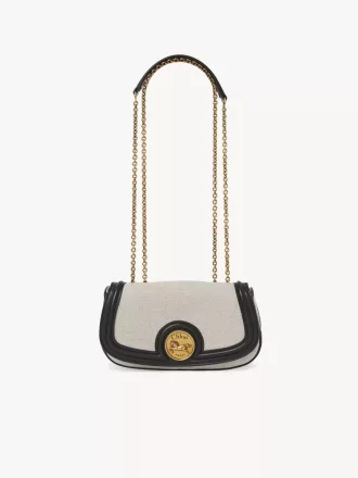 Horse Medal crossbody bag in canvas & grained leather