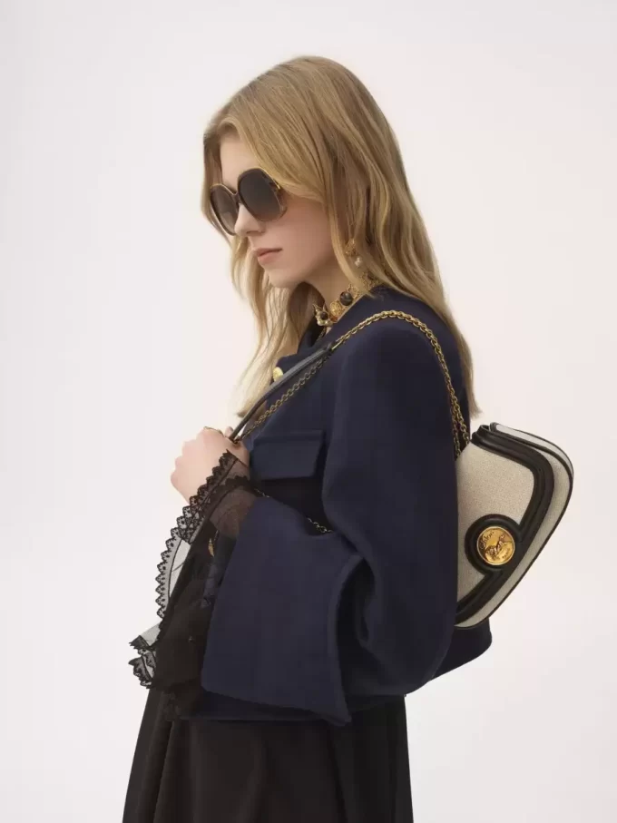 Horse Medal crossbody bag in canvas & grained leather Horse Medal crossbody bag in canvas & grained leather