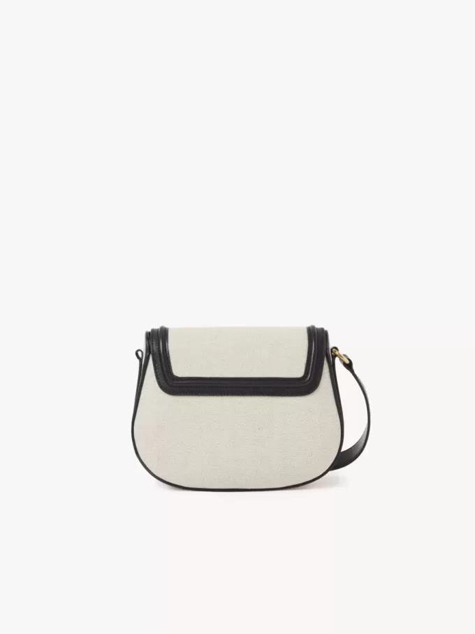 Horse Medal saddle bag in canvas & grained leather