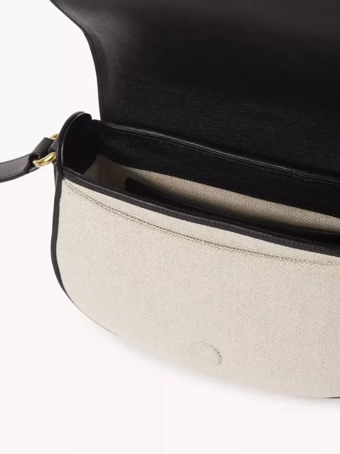 Horse Medal saddle bag in canvas & grained leather