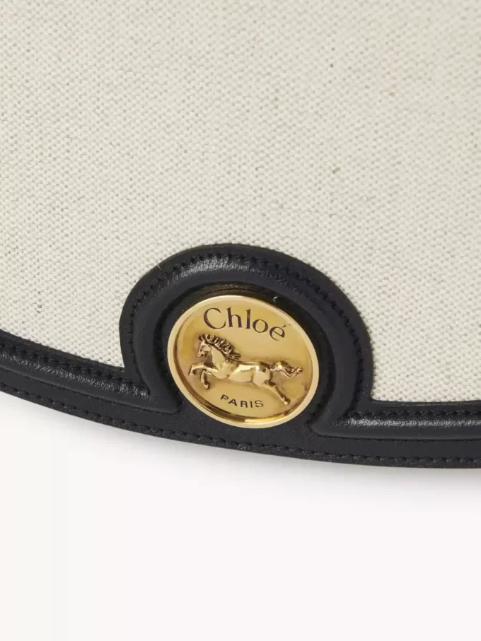 Horse Medal saddle bag in canvas & grained leather