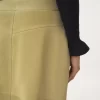 Knee-length skirt in suede