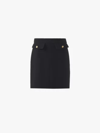 Knee-length skirt in wool bouclette