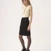 Knee-length skirt in wool bouclette