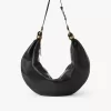 Large Bracelet Hobo bag in grained leather