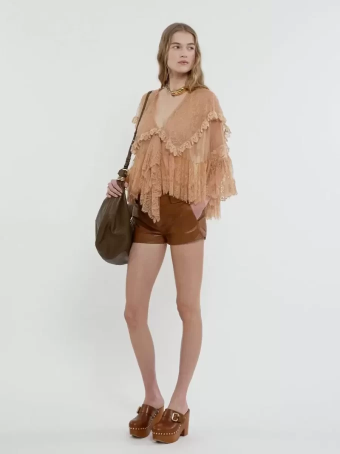 Large Bracelet Hobo bag in grained leather