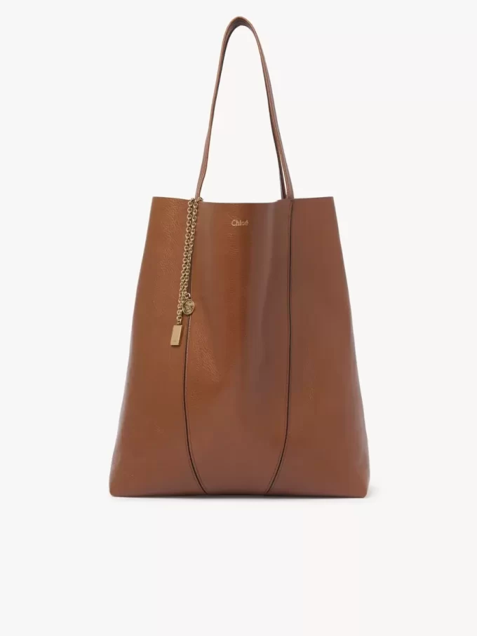 Large Chloé Spin tote bag in grained leather