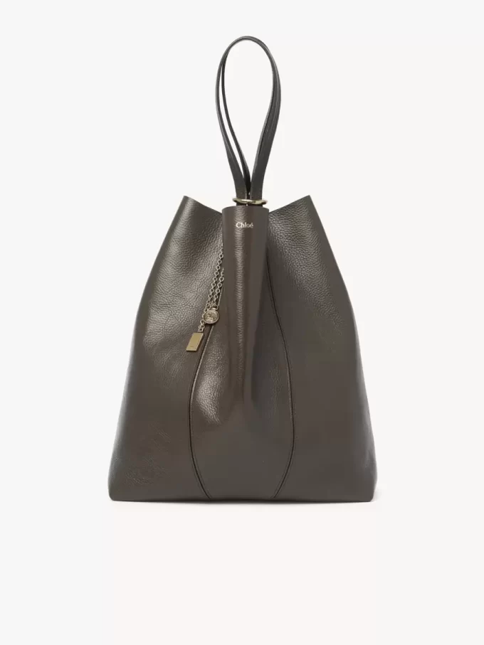 Large Chloé Spin tote bag in grained leather Large Chloé Spin tote bag in grained leather