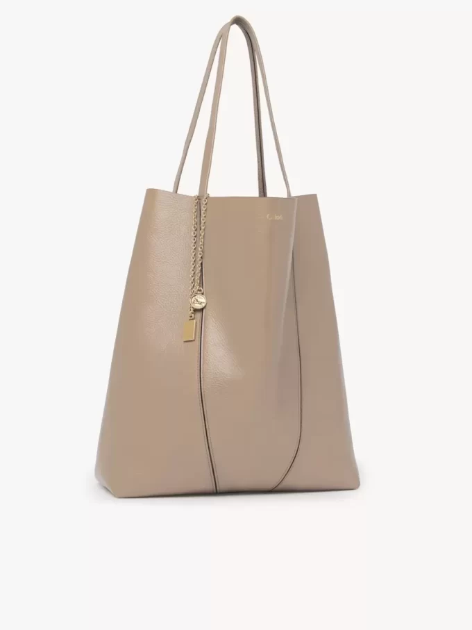 Large Chloé Spin tote bag in grained leather