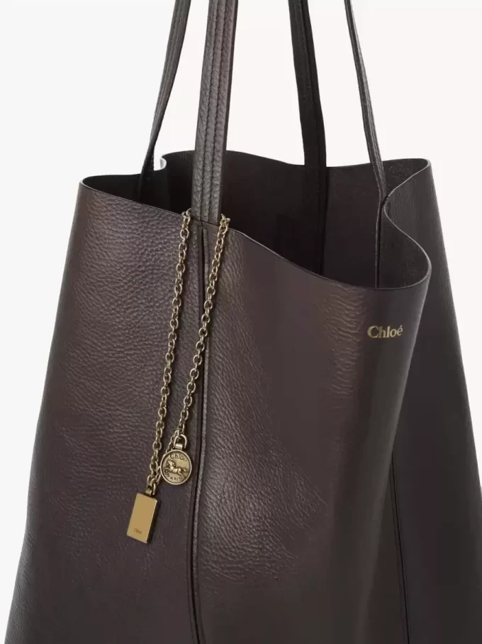Large Chloé Spin tote bag in grained leather