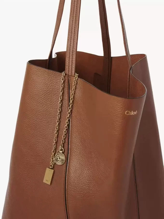 Large Chloé Spin tote bag in grained leather