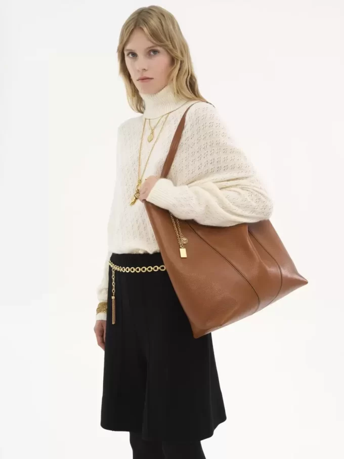 Large Chloé Spin tote bag in grained leather