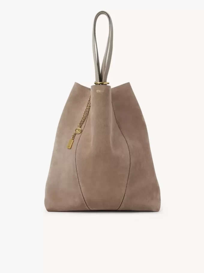Large Chloé Spin tote bag in suede leather