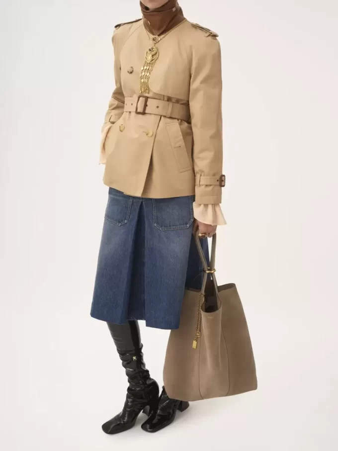 Large Chloé Spin tote bag in suede leather