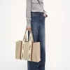 Large Woody tote bag in linen