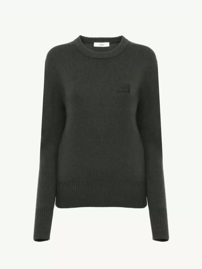 Logo sweater in a merino wool knit