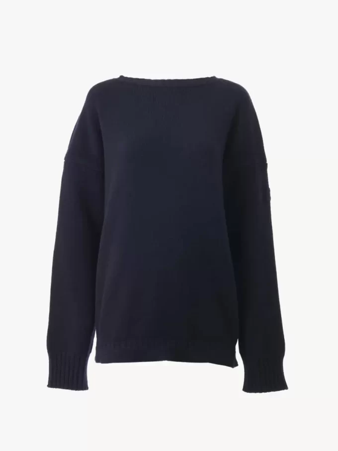 Logo sweater in a wool & cashmere knit