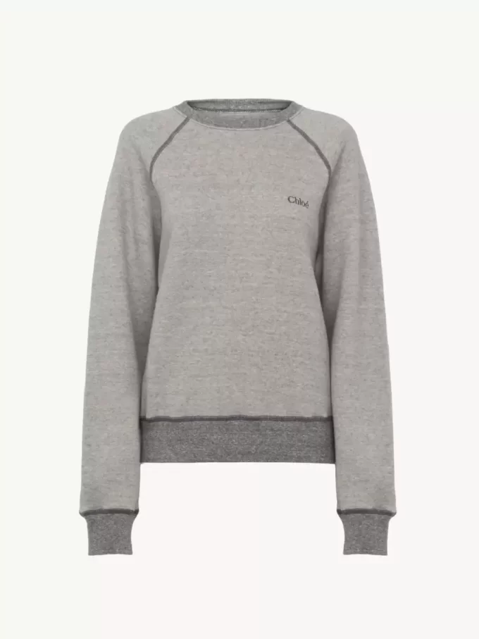 Logo sweater in cotton fleece mix