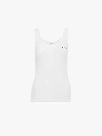 Logo tank top in jersey