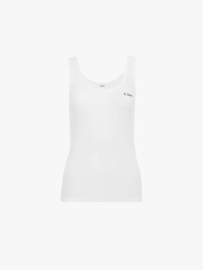 Logo tank top in jersey