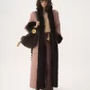 Long hybrid coat in technical satin