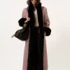 Long hybrid coat in technical satin