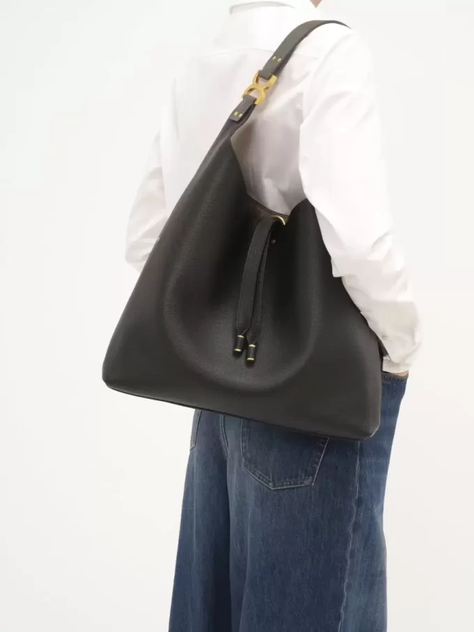 Marcie hobo bag in grained leather