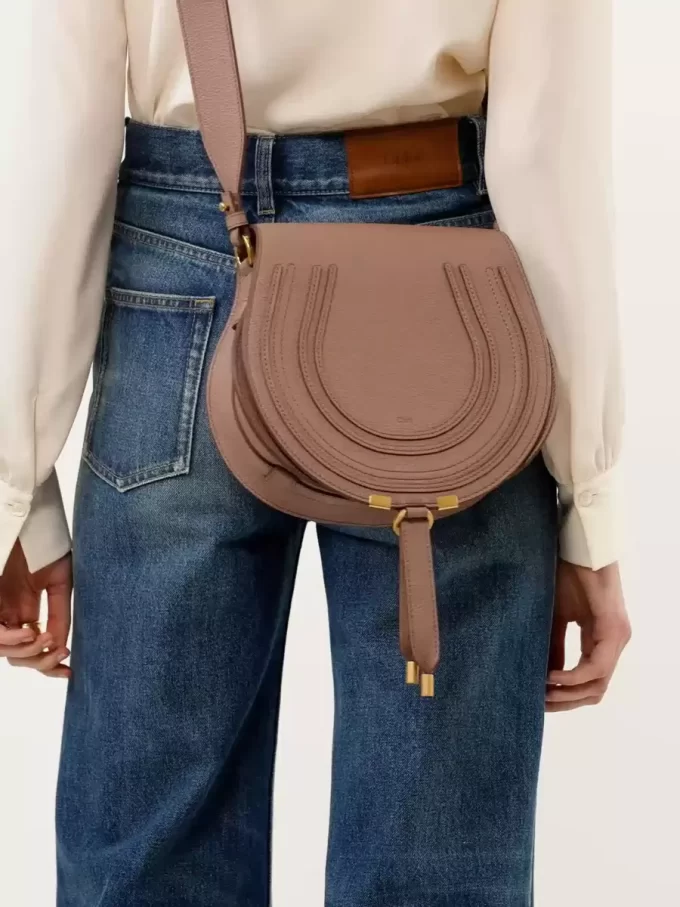 Marcie saddle bag in grained leather