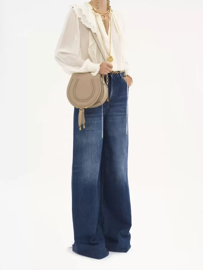 Marcie saddle bag in grained leather Marcie saddle bag in grained leather