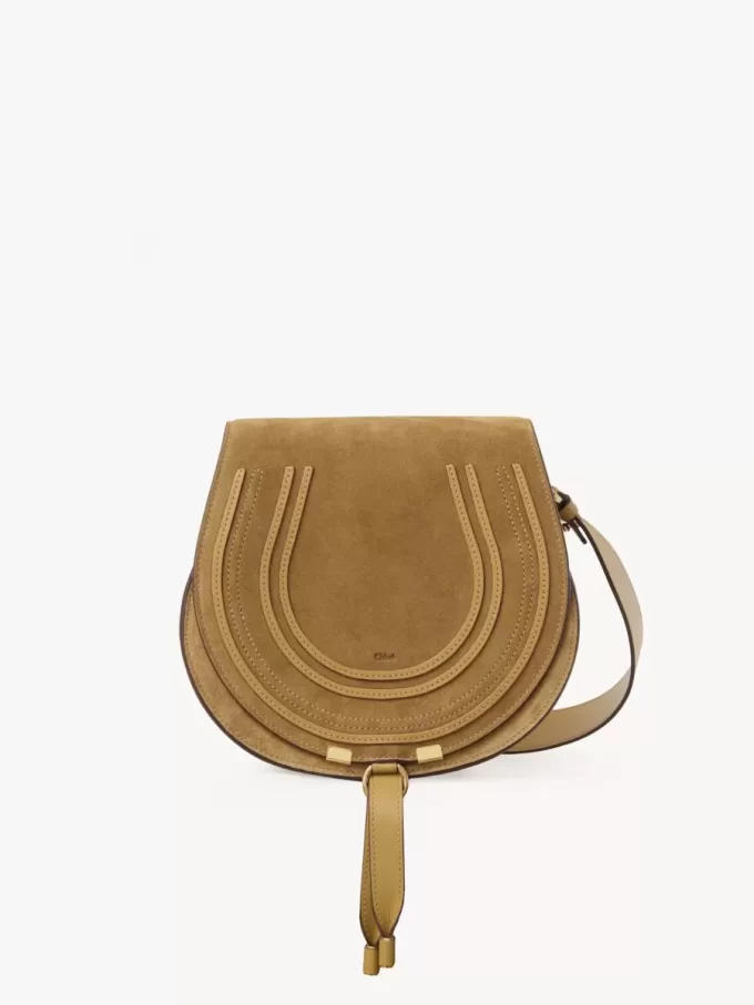 Marcie saddle bag in suede leather