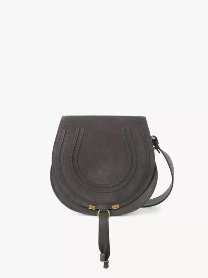Marcie saddle bag in suede leather
