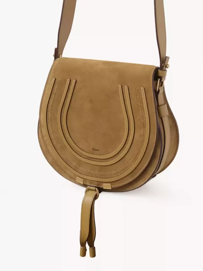 Marcie saddle bag in suede leather