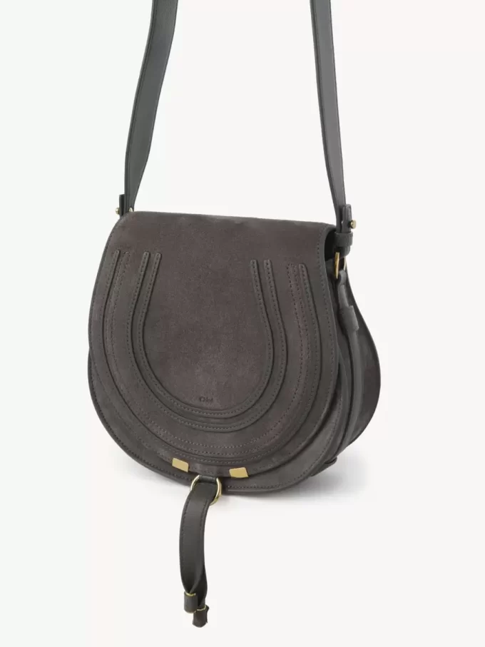 Marcie saddle bag in suede leather