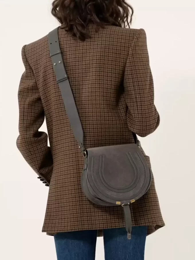 Marcie saddle bag in suede leather