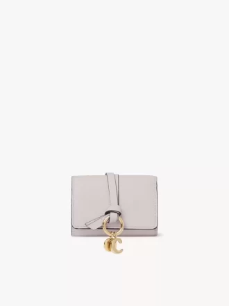 Mini Alphabet tri-fold in grained leather