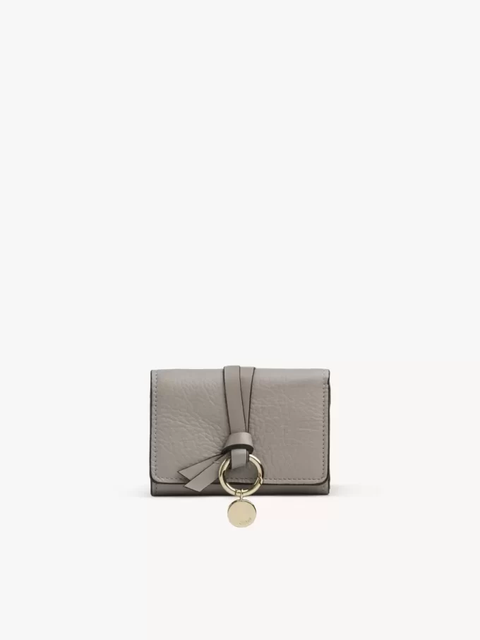 Mini Alphabet tri-fold in grained leather