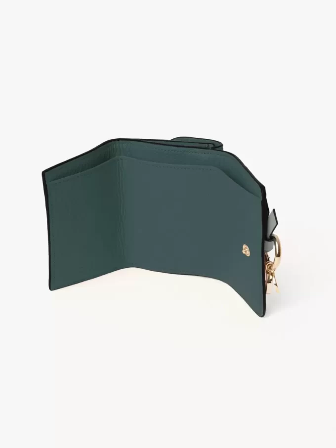 Mini Alphabet tri-fold in grained leather