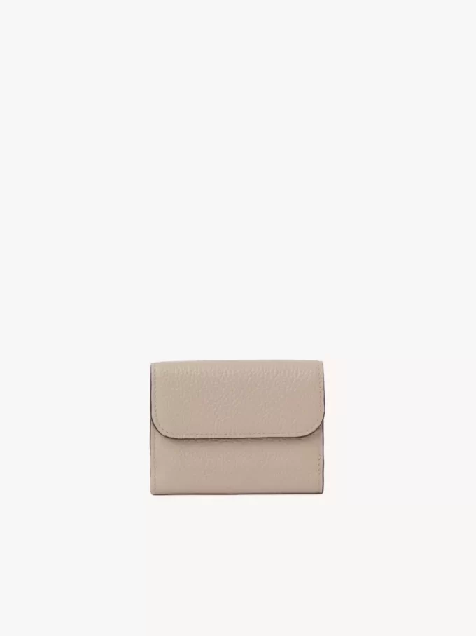 Mini Alphabet tri-fold in grained leather