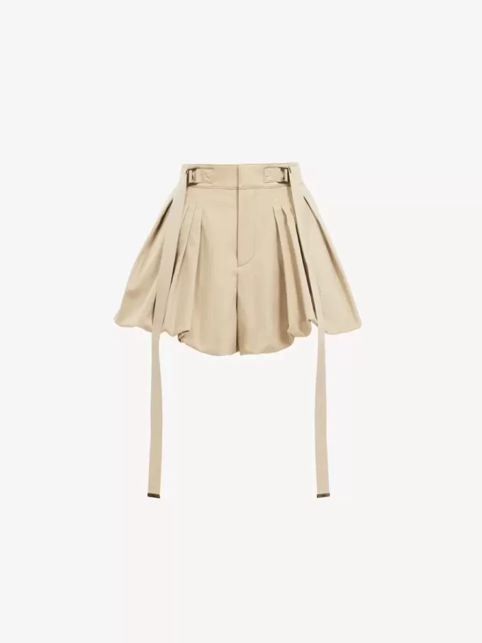 Mini balloon shorts in cotton gabardine