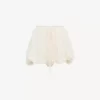 Mini bloomer shorts in floral-lace silk mousseline