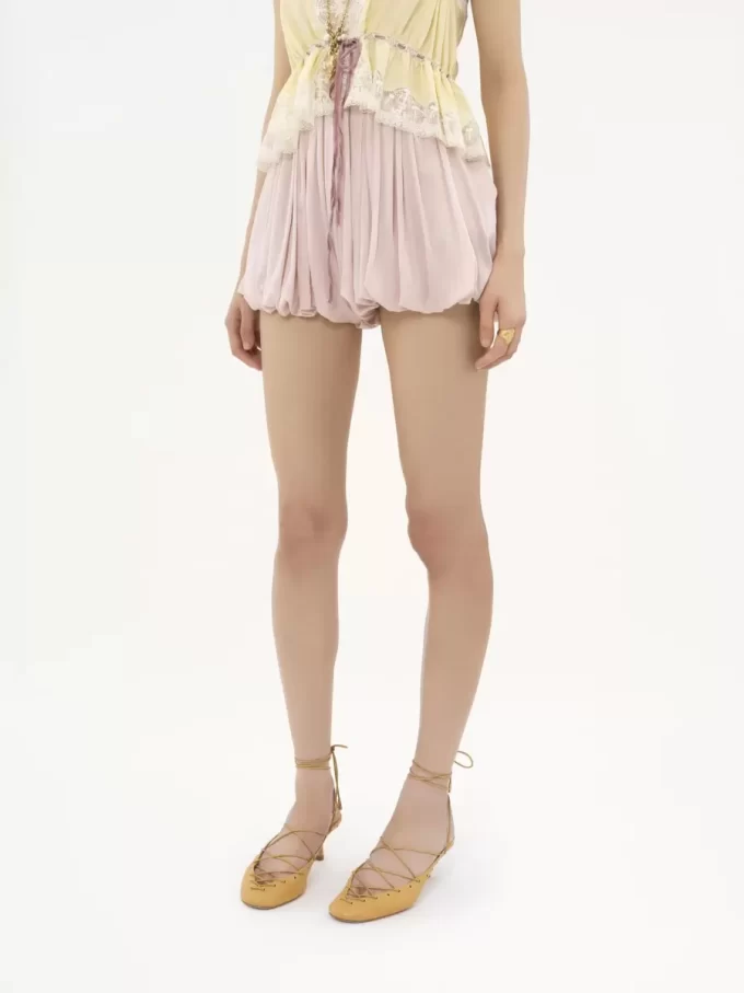 Mini bloomer shorts in silk charmeuse