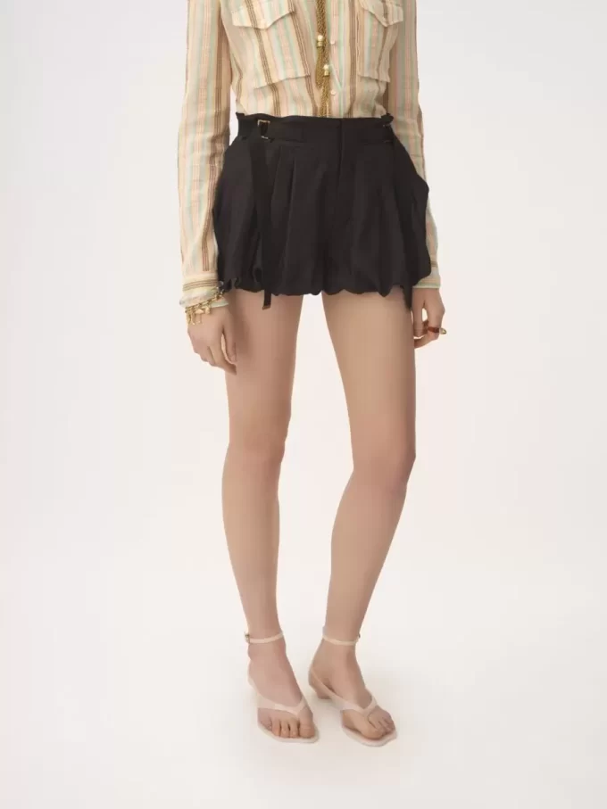 Mini bloomer shorts in washed silk habotai