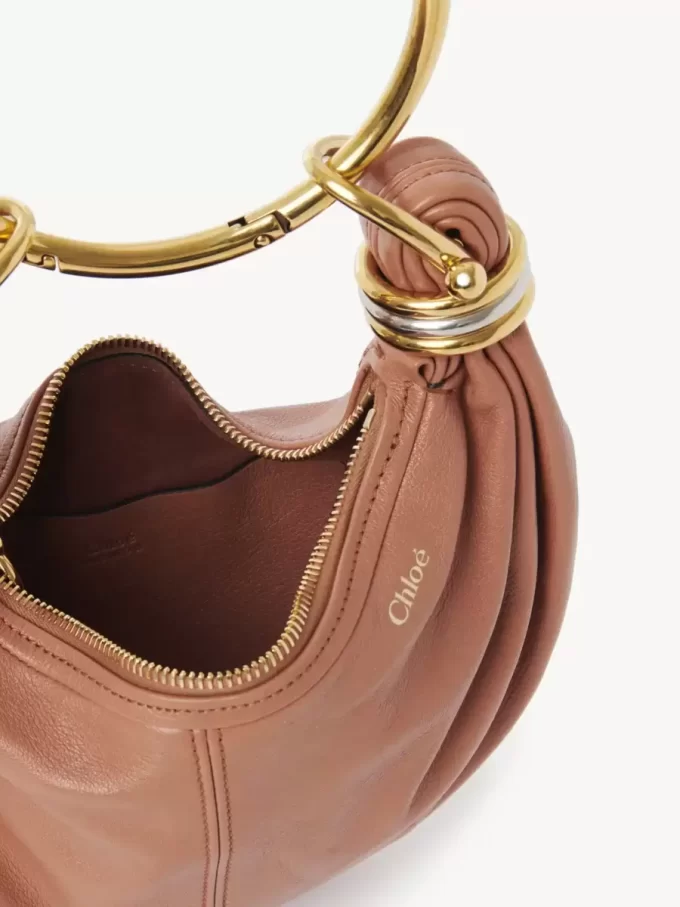 Mini Bracelet Hobo bag in grained leather Mini Bracelet Hobo bag in grained leather