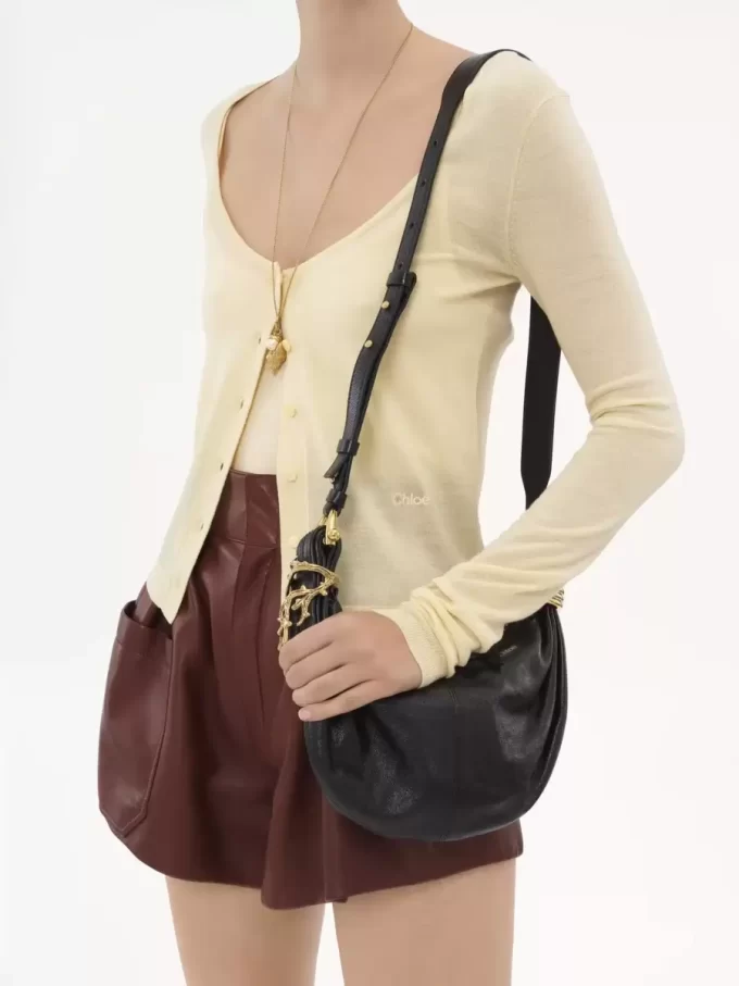 Mini Bracelet Hobo bag in grained leather Mini Bracelet Hobo bag in grained leather