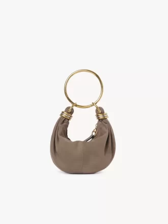 Mini Bracelet Hobo bag in suede leather