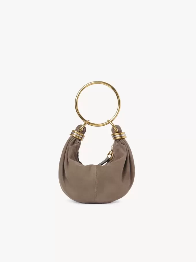 Mini Bracelet Hobo bag in suede leather