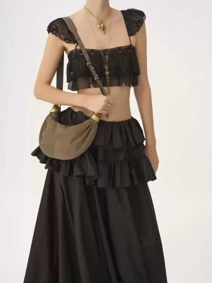 Mini Bracelet Hobo bag in suede leather