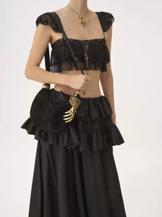 Mini Bracelet Hobo bag in suede leather